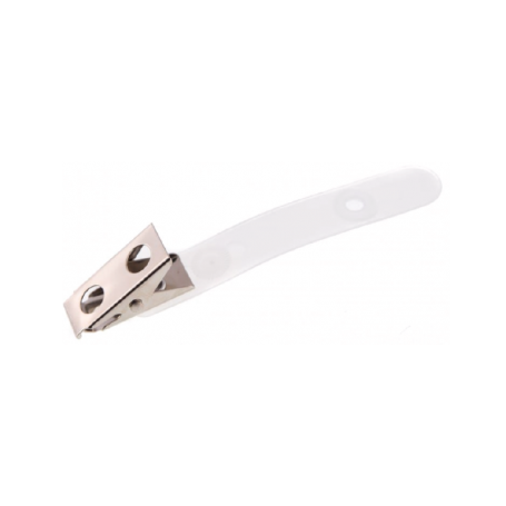 Pince crocodile métal avec lanière plastique