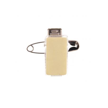 Clip adhésif à pince métal et épingle de sureté