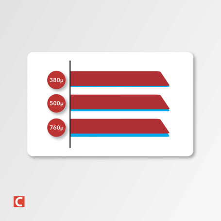 Epaisseur des cartes 760µ, 500µ, 380µ