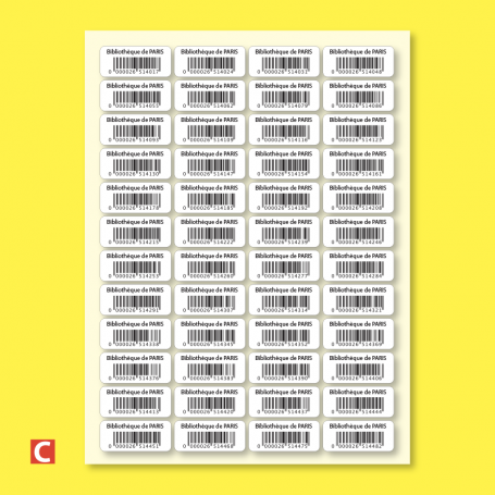 Etiquettes adhésives Code à barres en planches