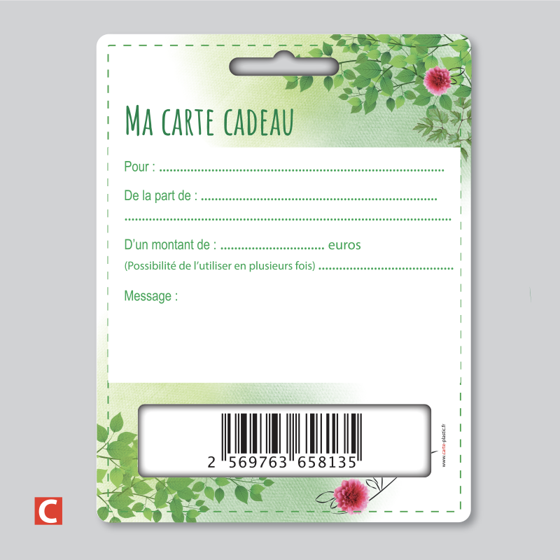 100 ex. SET Carte Cadeau - Jardinerie - Tous commerces de détail ou de gros