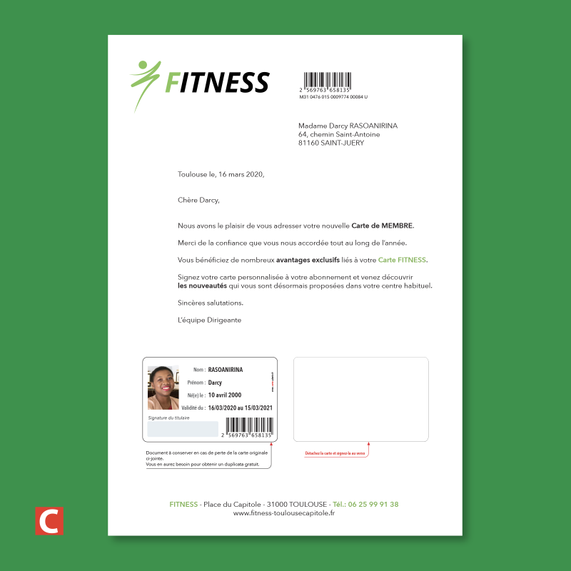 SET carte ADHÉRENT - MEMBRE - Association - Club - Lettre