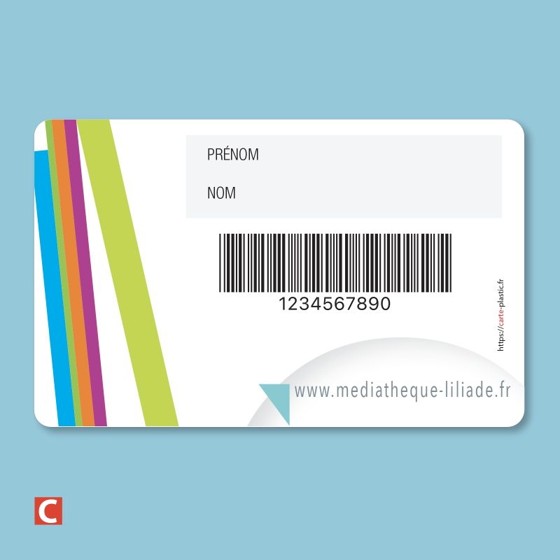 Carte LECTEUR verso avec pavé écriture et code à barres