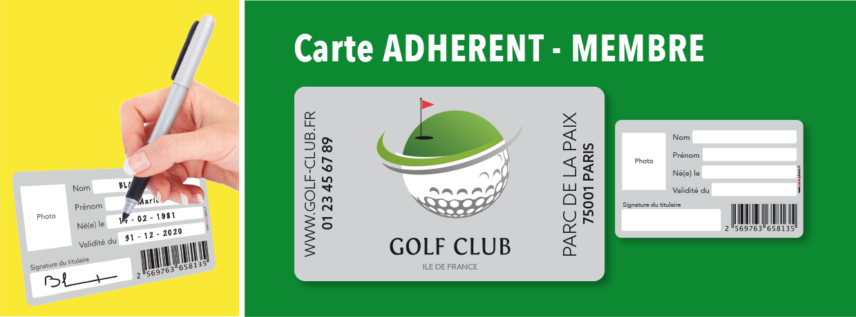 Carte adhérent - membre association - Club sportif