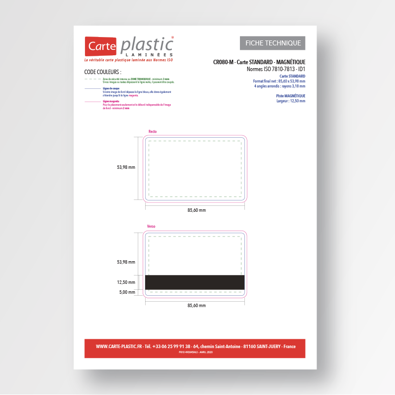 Fiche technique Carte Piste MAGNÉTIQUE 