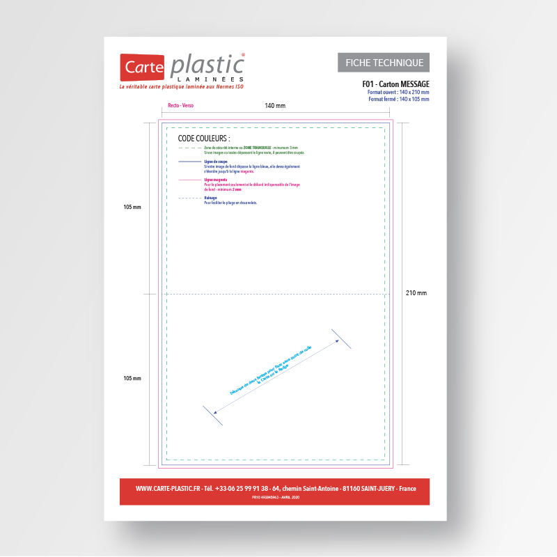 Fiche technique Carton MESSAGE