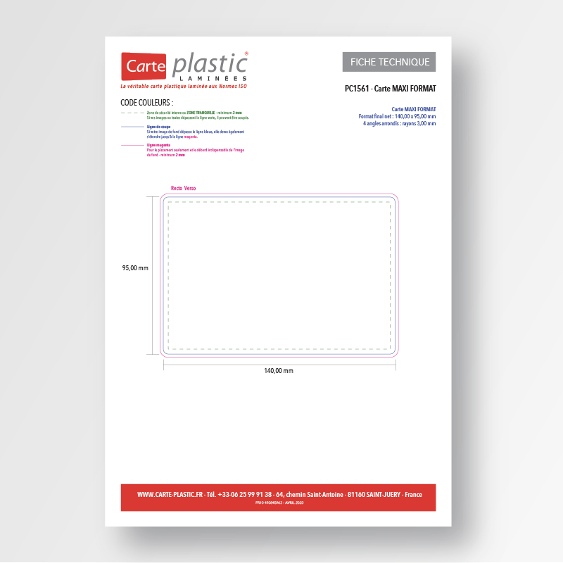 Fiche technique Carte MAXI FORMAT