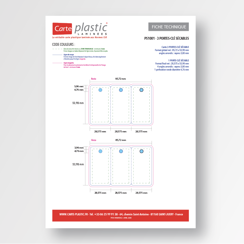 Fiche technique 3 Porte-clés SÉCABLES